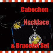 Cabochon Necklace + Bracelet Set